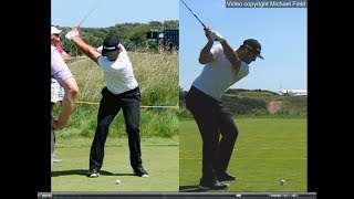 Jon Rahm golf swing  Long Iron faceon amp downtheline July 2017 [upl. by Nwatna]