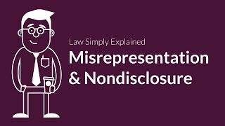 Misrepresentation and Nondisclosure  Contracts  Defenses amp Excuses [upl. by Madison]