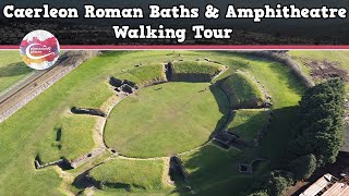 CAERLEON ROMAN BATHS amp AMPHITHEATRE WALES  Walking Tour  Pinned on Places [upl. by Anastasio]