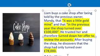 How to apply misrepresentation Liam cupcake scenario [upl. by Rochus]