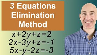 Solving Systems of 3 Equations Elimination [upl. by Sacram97]