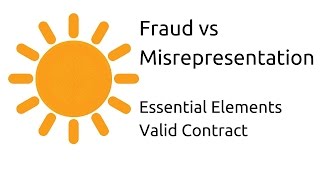 Fraud vs Misrepresentation  Other Essential Elements of a Valid Contract  CA CPT  CS amp CMA [upl. by Chere]